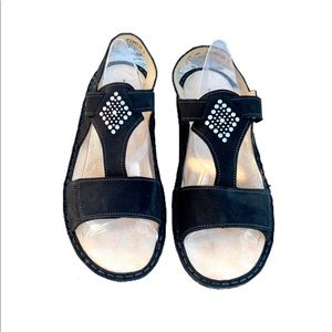 Black Suede Finn Comfort Sandals size EU 40, US 9.